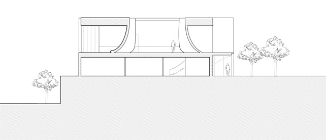 A museum interior section drawing