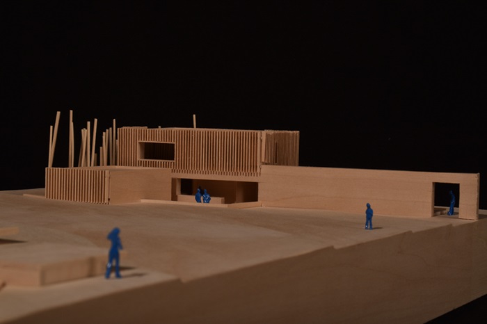 Photograph of wood architectural model