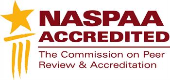 Logo indicating that the School of Public Affairs is accredited by NASPAA